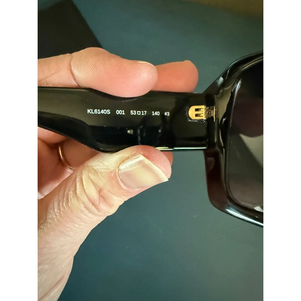 Karl Lagerfeld Womens Oversized Square Sunglasses Black Gold‎ KL6140S 001 53mm